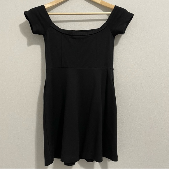 Free People Dress Black Mambo Off Shoulder Boho Mini Womens Small S - Picture 3 of 11